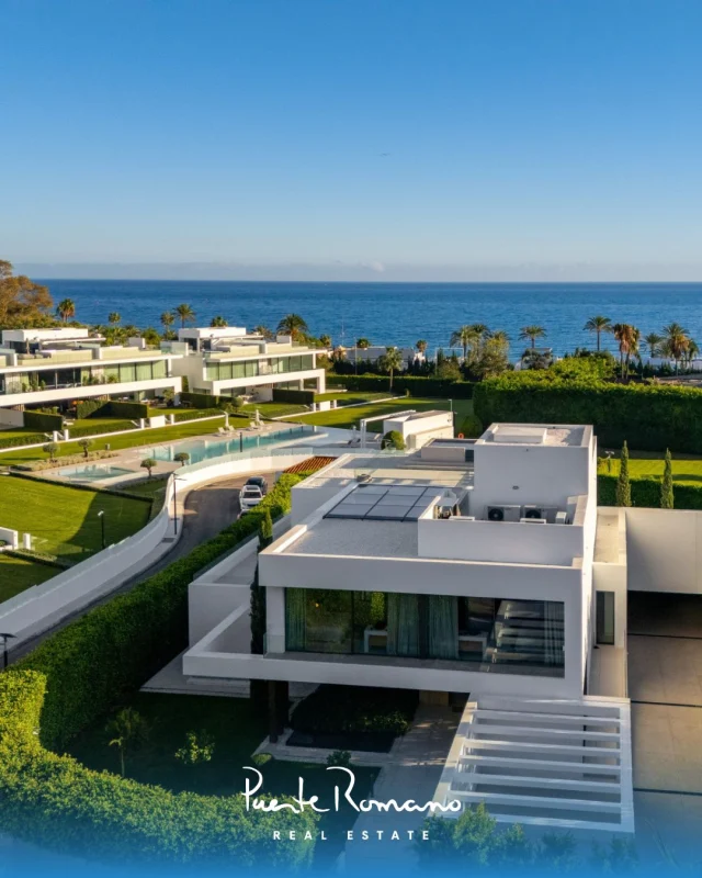 Set on Marbella's Golden Mile, just 300 metres from the beach, Villa Zero is a turn-key contemporary residence sold fully furnished.Asking price: €9,800,000❈ 1,600 m² south-facing plot with 1,159 m² total build❈ Five en-suite bedrooms plus guest toilet❈ Private pool and 456 m² of terraces❈ 127 m² rooftop solarium with second pool and sea views❈ Designed by architect Antonio Morillo with GIRA domotics❈ Garage for 10+ cars — rare on the Golden Mile❈ Aerothermal heating with underfloor heating throughoutEnergy Rating: In processLocation: MarbellaReference: 14523More information: prre.link/14523Contact us to arrange a viewing.#PuenteRomanoRealEstate #GoldenMileMarbella #MarbellaRealEstate
